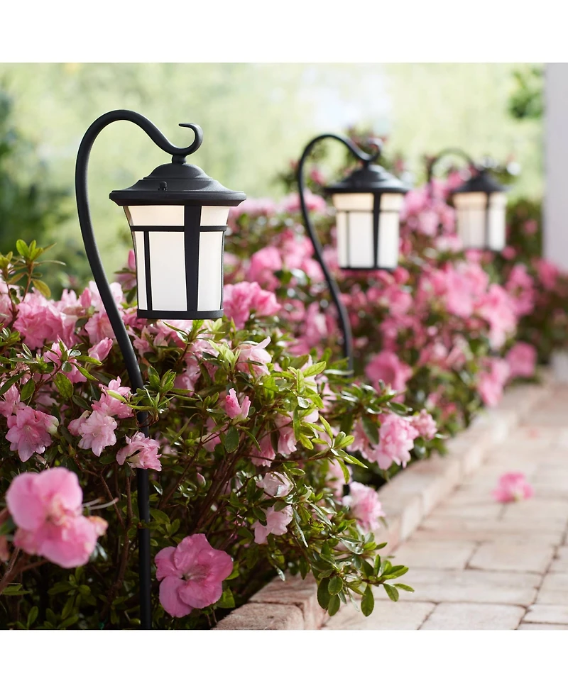 John Timberland Carriage 23" High Mission Outdoor Landscape Path Lights Porch House Set of 2 Led Bulb Textured Black Finish