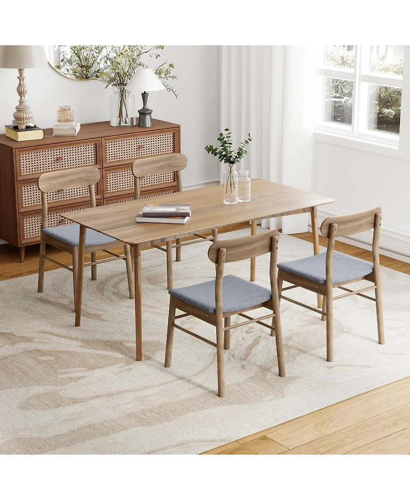 Slickblue Kitchen Armless Dining Chairs Set of 2 Upholstered Wood Frame