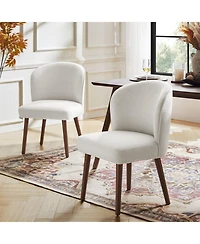Hulala Home Davia Mid-Century Modern Upholstered Dining Chair with Solid Wood Leg