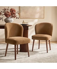 Hulala Home Davia Mid-Century Modern Upholstered Dining Chair with Solid Wood Leg