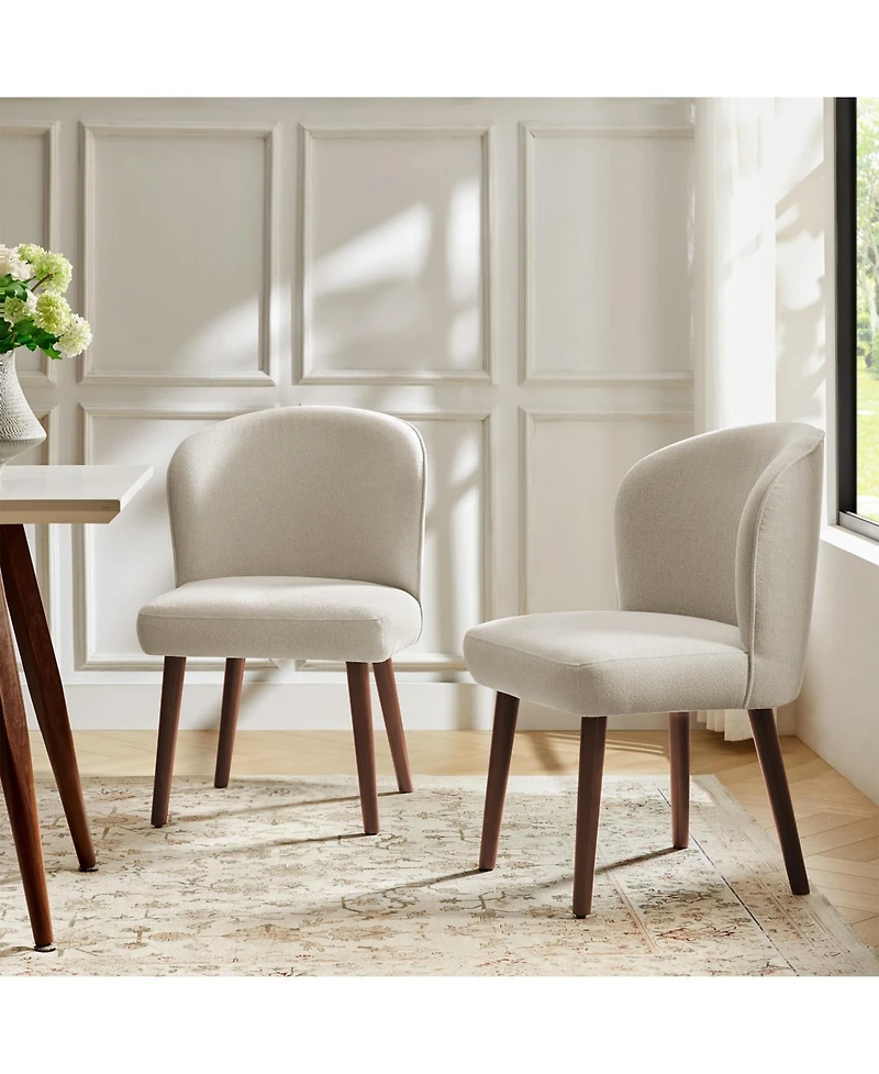 Hulala Home Davia Mid-Century Modern Upholstered Dining Chair with Solid Wood Leg