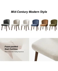 Hulala Home Davia Mid-Century Modern Upholstered Dining Chair with Solid Wood Leg