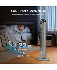 Antarctic Star 36-Inch Quiet Oscillating Tower Fan with Remote and Washable Grille