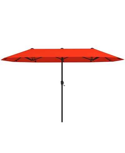 Gouun 13 ft Double-Sided Table Market Umbrella with Crank Handle and 12-Rib Frame