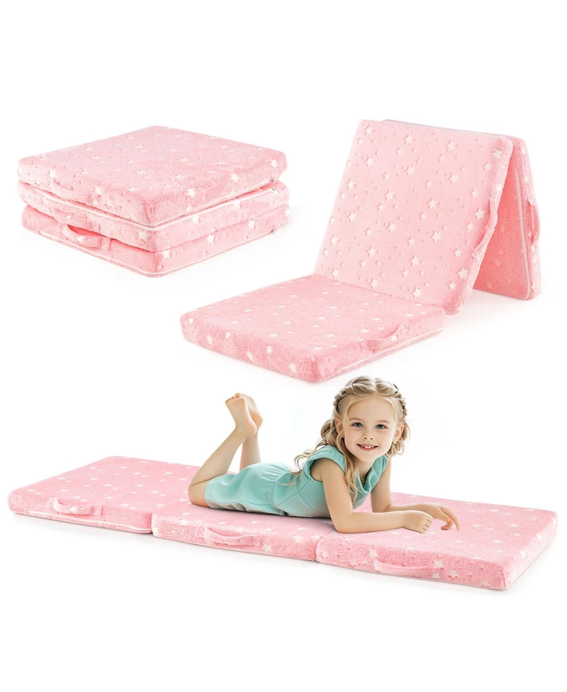 Sugift Foldable Floor Mattress for Kids with Washable Cover