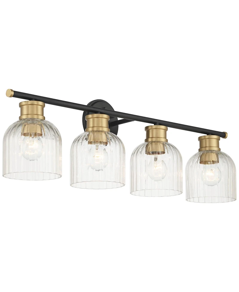 Stiffel Lana 31 3/4" Wide and Warm Brass 4-Light Bath Light