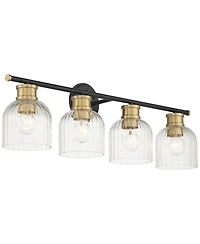 Stiffel Lana 31 3/4" Wide and Warm Brass 4-Light Bath Light