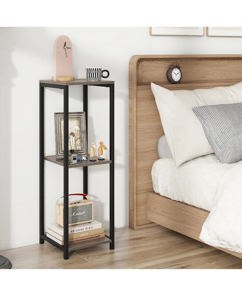 Gymax 3 Tier Tall Metal Plant Stand Corner Plant Holder with Metal Frame