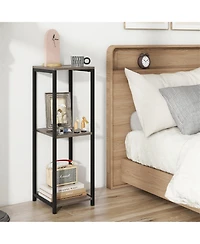 Gymax 3 Tier Tall Metal Plant Stand Corner Plant Holder with Metal Frame