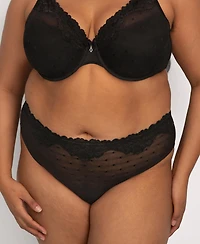 Curvy Couture Women's Sheer Whisper High Cut Brief Panty