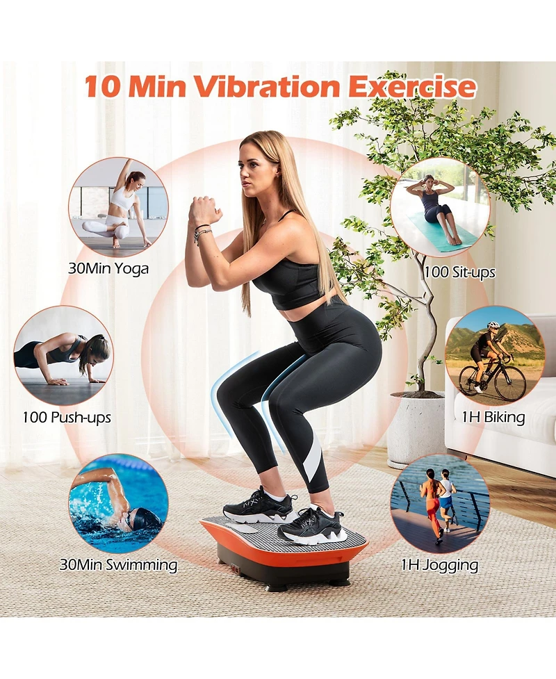 Sugift Portable 20 in Vibration Exercise Platform with Remote Control