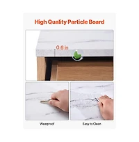 Sugift 5 Fluted Drawer Dresser Wooden Chest of Drawers with Sliding and Anti-tip Device Modern