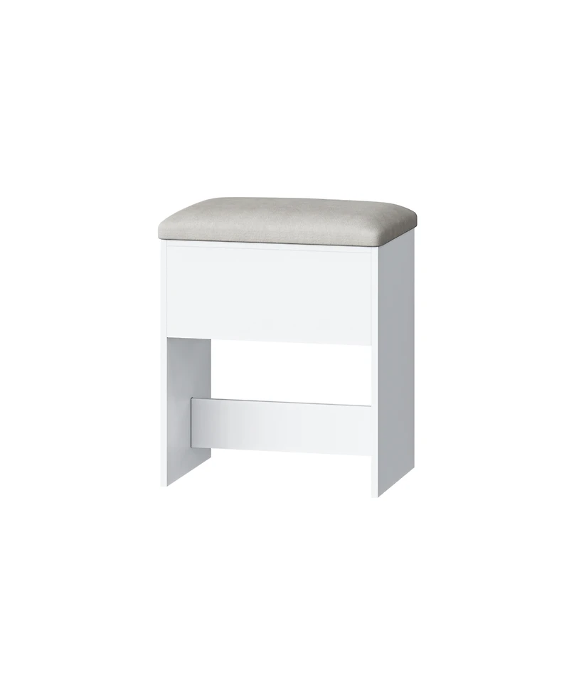 Dyhome Makeup Vanity Desk with Rgb Lighting, Power Outlet and Led Mirror