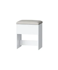 Dyhome Makeup Vanity Desk with Rgb Lighting, Power Outlet and Led Mirror