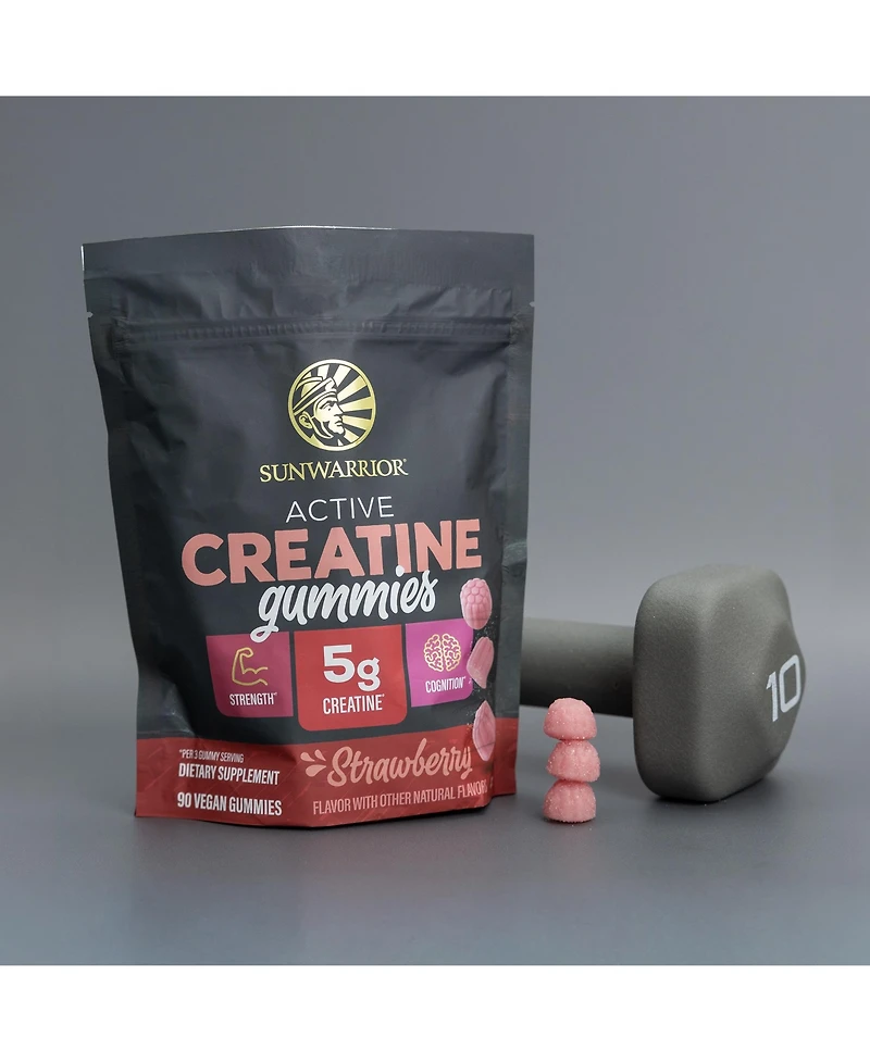 Sunwarrior Active Creatine Gummies Strawberry 5g Creatine 90 Count