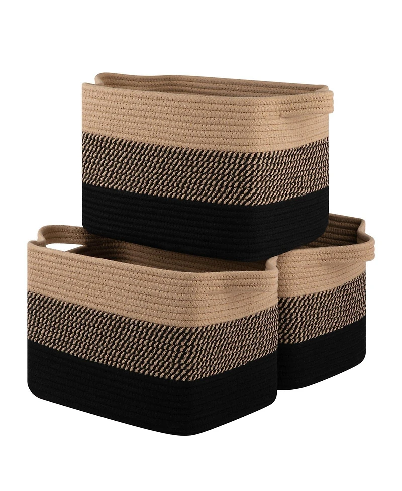 Gnuadz 3 Piece Woven Storage Baskets Rectangle Organizer Bins Gift Basket