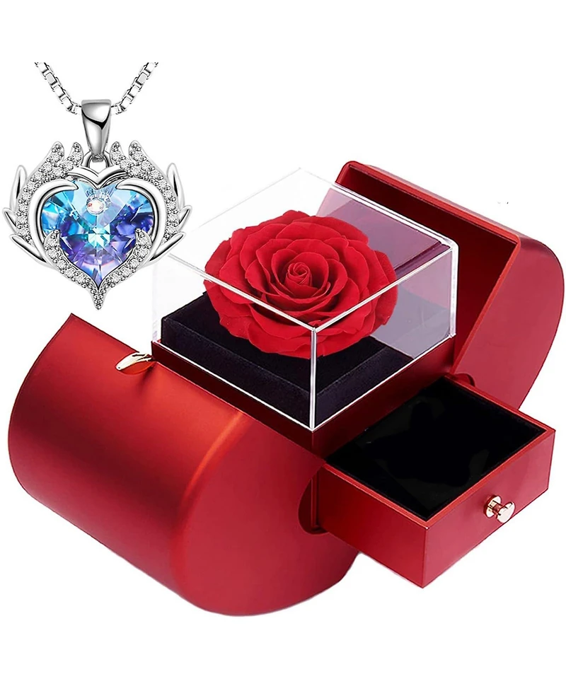 Gnuadz Preserved Apple Box Angel Wing Necklace Couple Mother Gift