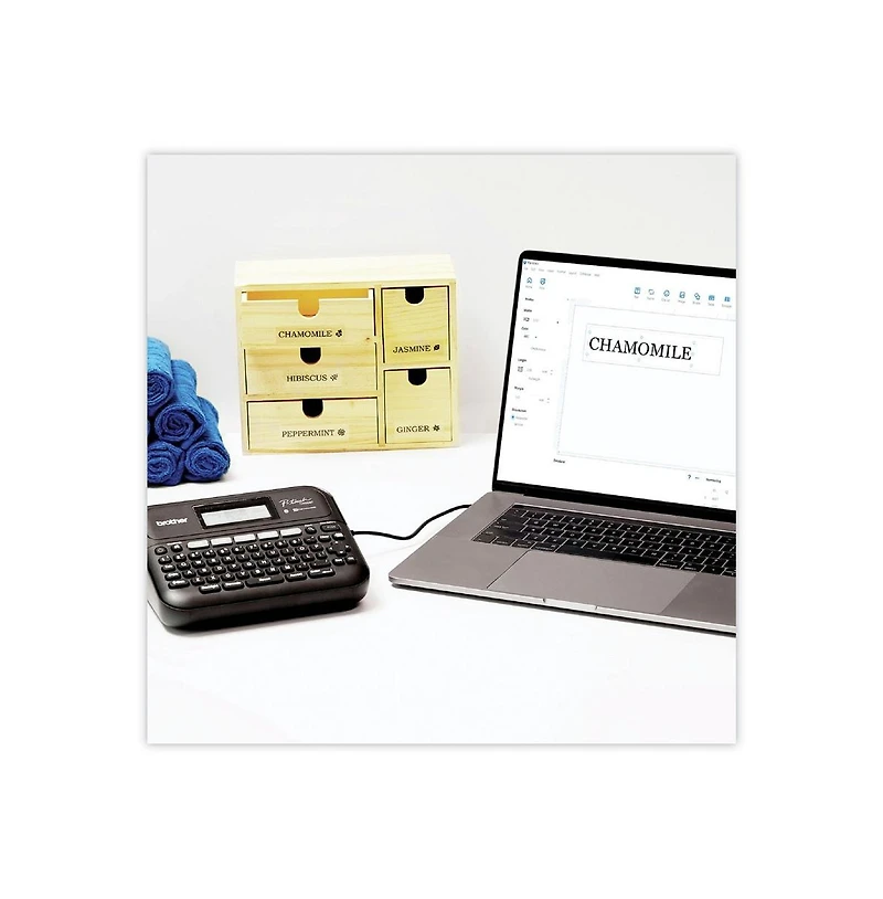 Brother P-Touch PTD460BT P-Touch 30 mm/s Print Speed Business Expert Connected Label Maker with 1 Roll Sample Tape