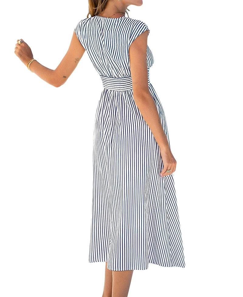 Cupshe Women's V-Neck Pull-On Shirt Dress