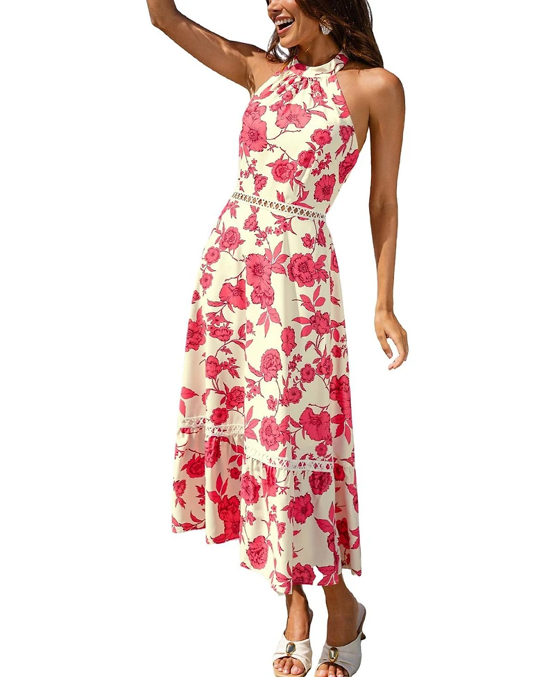 Cupshe Women's Halter Neck Pull-On Occasion Dress, Unlined