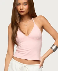 Edikted Women's Noriah V Neck Halter Top