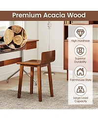 Slickblue Set of 2 Wooden Dining Chairs for Kitchen, Farmhouse Style Armless Side Chairs