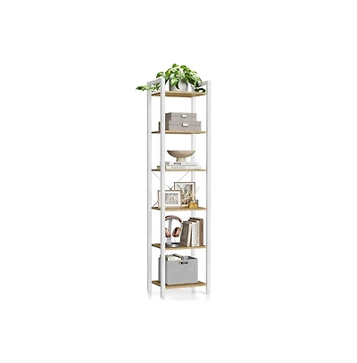 Slickblue 6 Tier Bookshelf Storage Organizer for Home Office Display