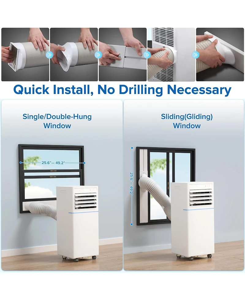 Cowsar 8,000 Btu Portable Ac with Fan, Dehumidifier, Remote
