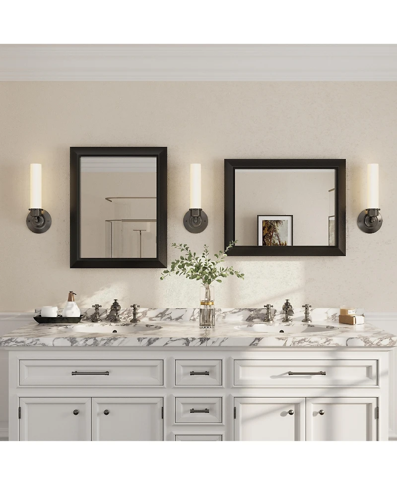 Apmir 16" x 20" Inch Thick Metal Framed Wall Mirrors for Bedroom
