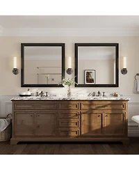 Apmir 36" x 36"-Inch-Thick Metal Framed Wall Mirrors for Bedroom