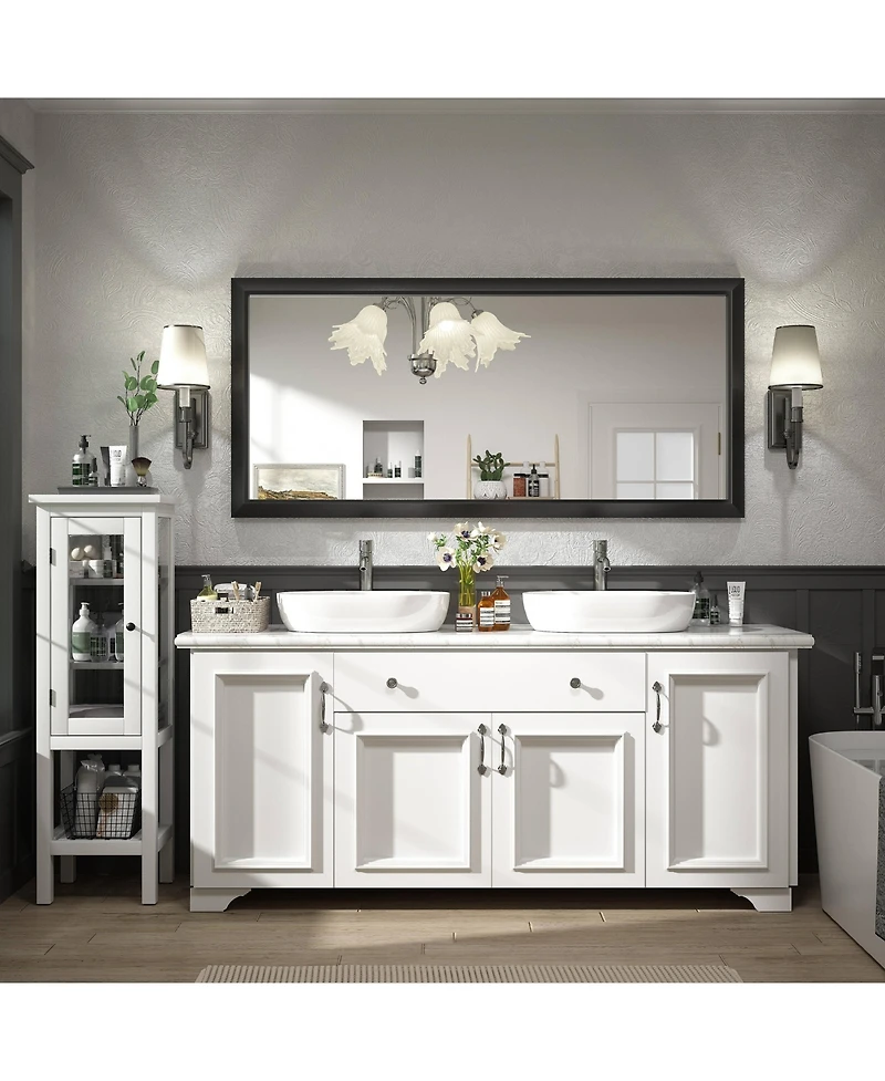 Apmir 60" x 28" Inch Thick Metal Framed Wall Mirrors for Bedroom