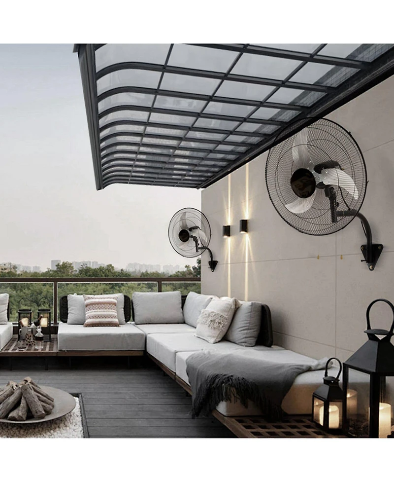 Mecale 20 Inch Wall Mount Fan 2-Pack Oscillating 4000 Cfm Industrial