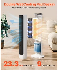 Mecale Bladeless Tower Fan 23.3 feet/s 9-Speed Oscillating with 24H Timer