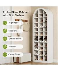 Tribesigns 12-Tier Shoe Storage Cabinet with 36 Cubbies, 70.9''H Freestanding Shoe Rack Organizer, White