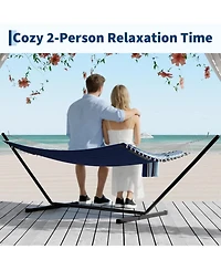 gaomon Durable Double Outdoor Hammock, Hanging Bed for Garden, Patio, Lawn, Stripes