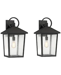 John Timberland Westmont 22"H Sand Black Outdoor Wall Light Set of 2