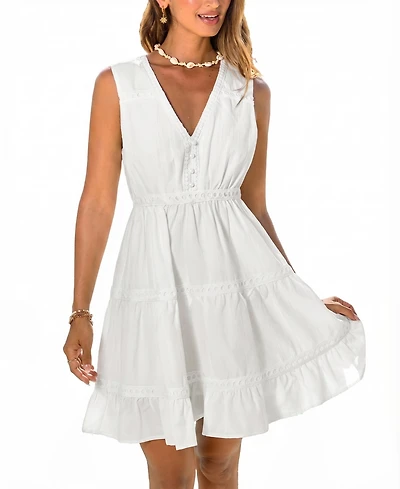 Cupshe Women's Tea Rose Mini Beach Dress
