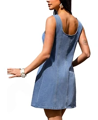Cupshe Women's New Love Denim Mini Beach Dress