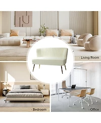 Hulala Home Euclid 47" Contemporary Velvet 2-Seat Armless Loveseat Sofa