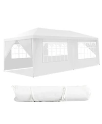 Gymax 10'x20' Outdoor Canopy Weather-resistant Tent Wedding Party Tent 6 Sidewalls W/Carry Bag