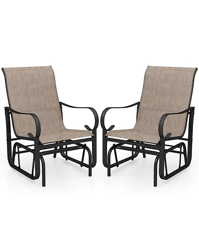 Gouun Mesh Glider Chair Set of 2 with Metal Frame
