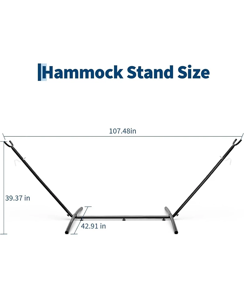 gaomon Portable Heavy Duty 9 Ft Hammock Stand 450-Pound Capacity for Outside, Patio, Backyard, 9 Feat