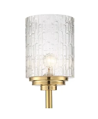 Possini Euro Design Kinsey Modern Torchiere Floor Lamp with Riser 78" Tall Brass Metal Stone Pattern Crystal Glass Shade for Living Room Office