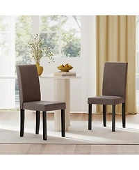 Slickblue Set of 2 Modern Mid Century Dining Chairs with Upholstered Fabric Seating