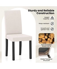 Slickblue Set of 2 Modern Mid Century Dining Chairs with Upholstered Fabric Seating