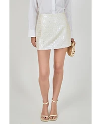 endless rose Women's Circle Mother Of Pearls Mini Skirt
