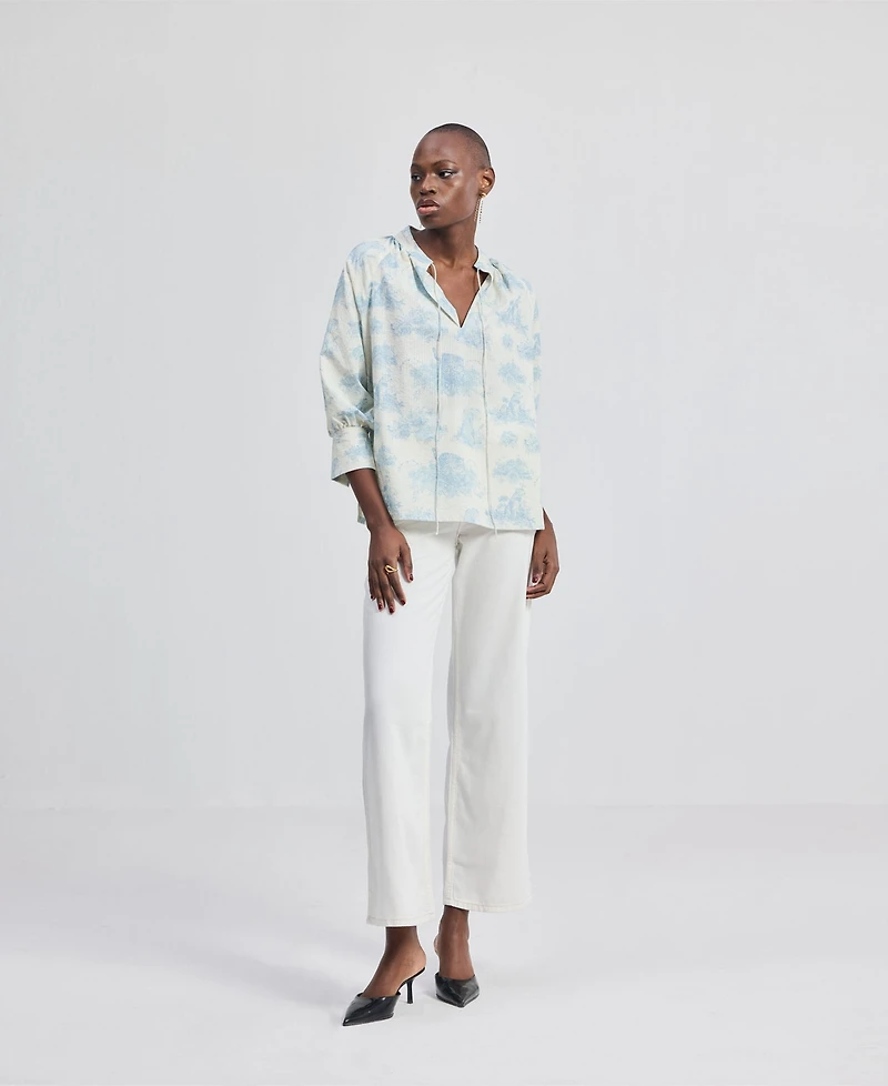 Reistor Women's Relaxed-fit Shirt with Drawstring Animal Print