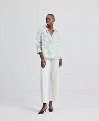 Reistor Women's Relaxed-fit Shirt with Drawstring Animal Print