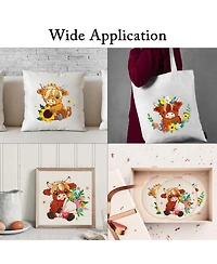 Gnuadz 3 Pack Highland Cow Embroidery Kit Adults Beginners Diy Gift