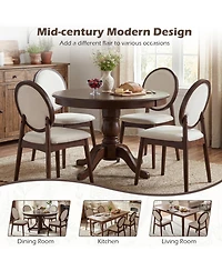 Slickblue Set of 2 Linen Fabric Side Chairs with Cushioned Seat